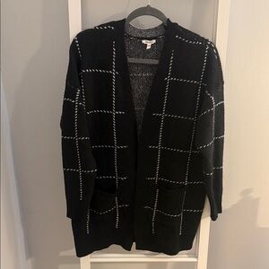 Maurices Black and White Checkered Cardigan